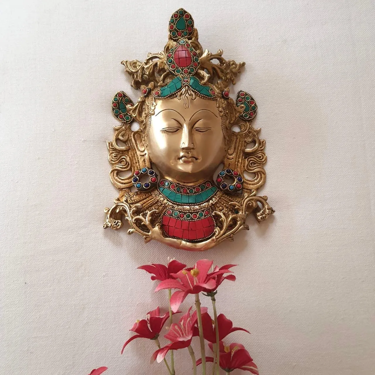 Tara Mask Brass Wall Decor