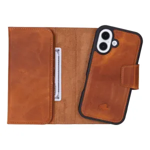 Tudor iPhone 16 Wallet Case, Golden Brown