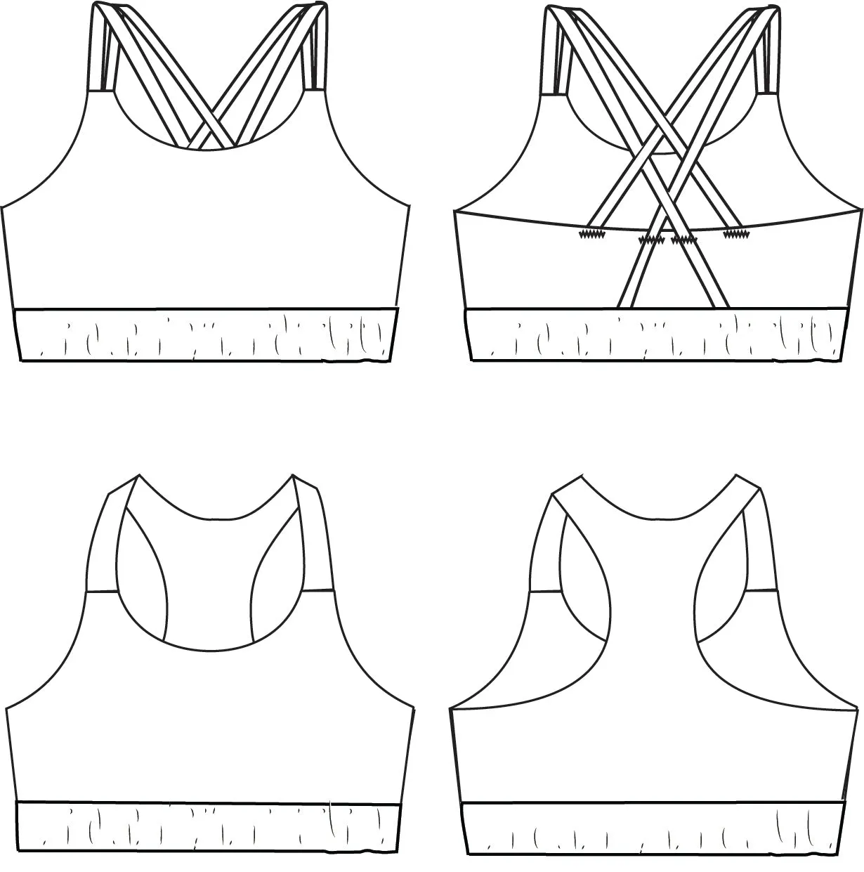 Youth Power Sports Bra PDF Sewing Pattern in Sizes 3 to 14